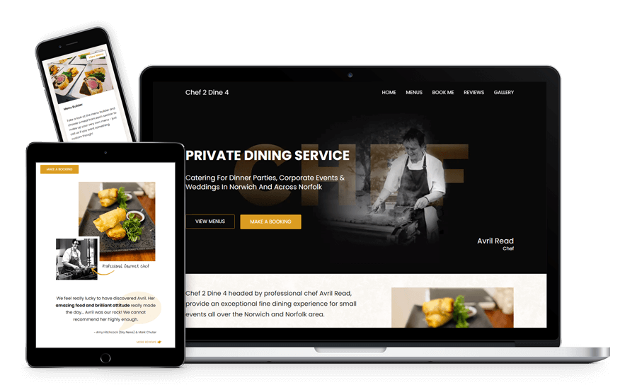 Chef 2 Dine 4 Website Design